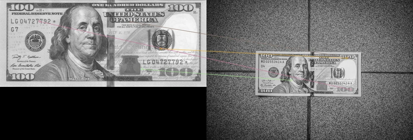 Query image matched with BRIEF descriptor and AKAZE detector over FLANN