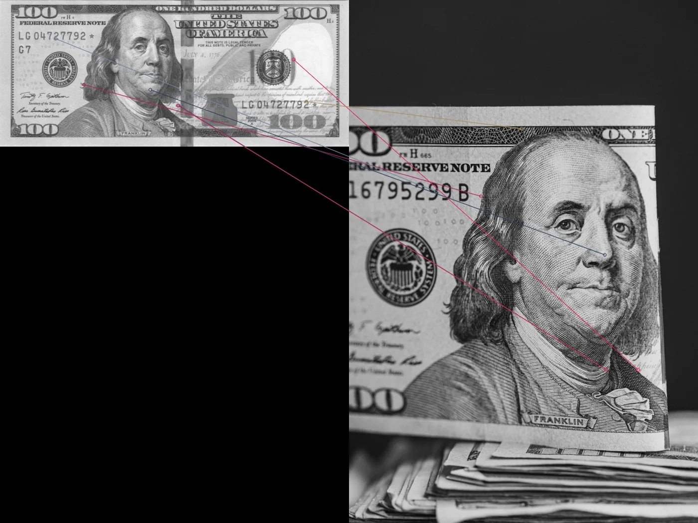Training image matched with BRIEF descriptor and AKAZE detector over FLANN